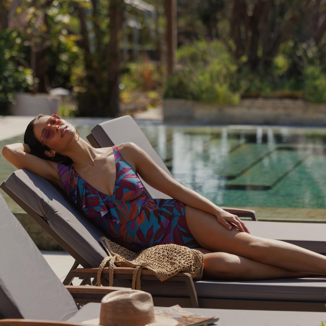 Profile by Gottex V-Neck Surplice Ruffle One Piece - Adjustable Straps, Soft Cups, Tummy Control, Front & Back Lining - Image 3