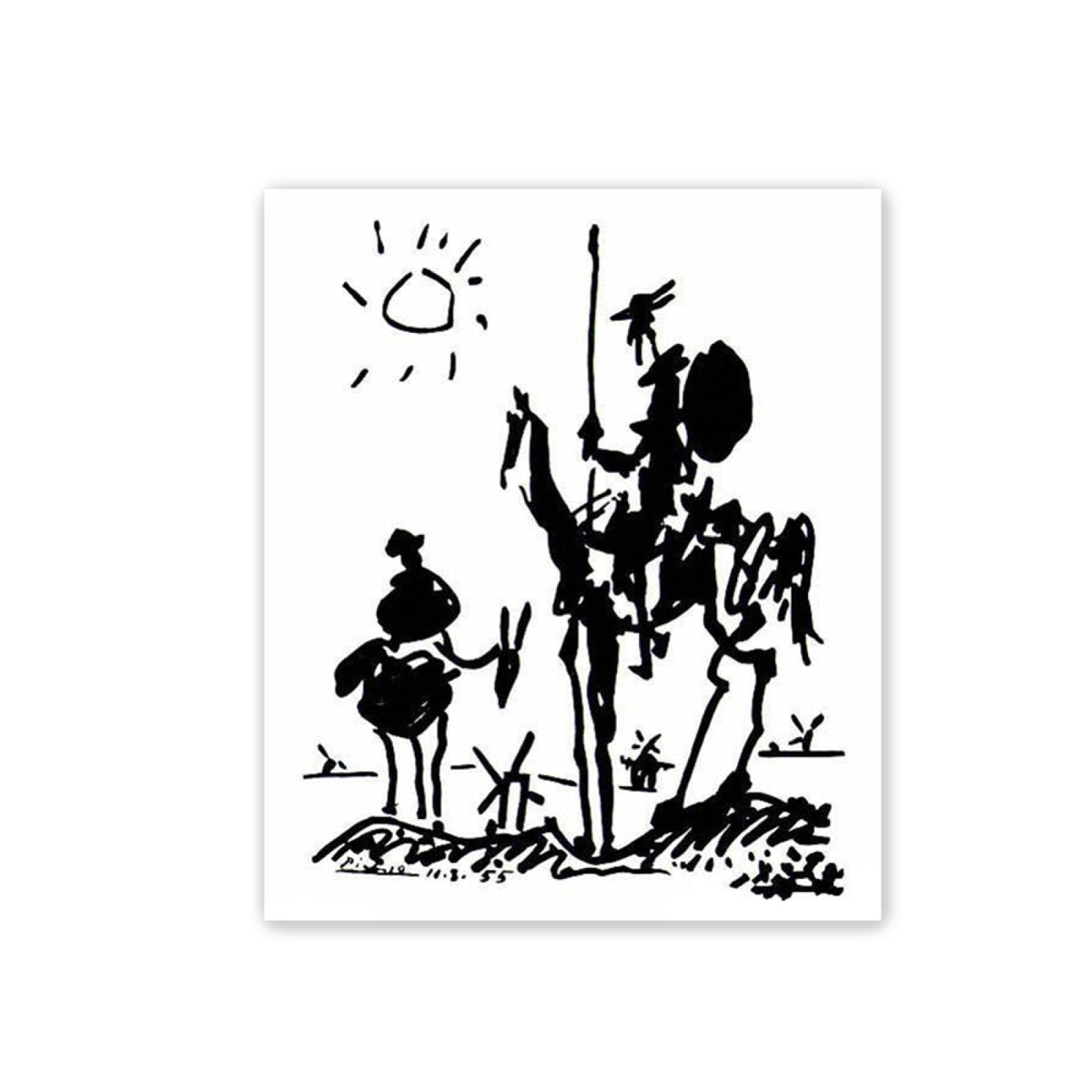 Jzsdgb Don Quixote By Pablo Picasso Canvas Wall Art Famous Paintings Print On Canvas Reproduction Fine Art Oil Paintings Landscape Picture For Living Room Decor 40X50cm(16X20in)Frameless