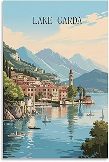 LAKE GARDA - Landscape Wall Decor Poster Modern Art PosterLiving Room Hallway And Room Canvas Painting 16x24inch(40x60cm)