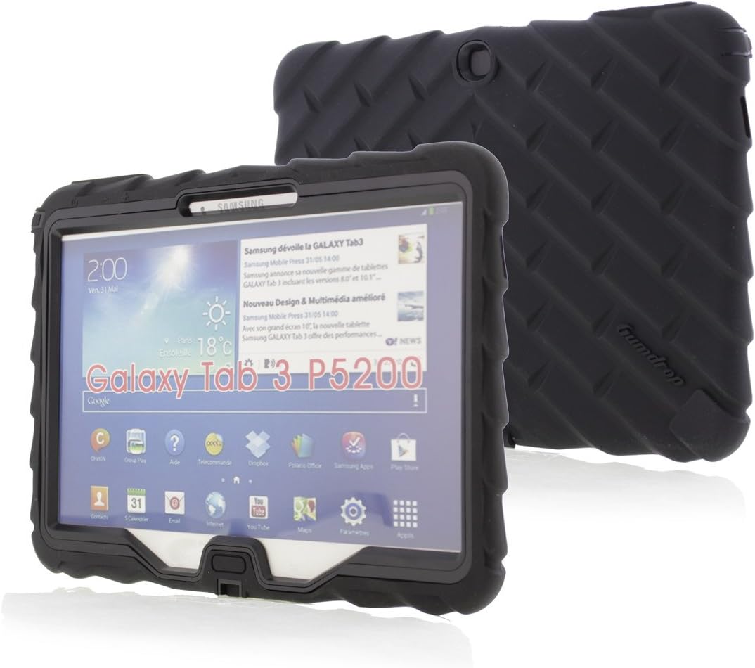 Samsung Galaxy Tab 3 (does not fit LITE) 10 inch (2013) Drop Tech Red Gumdrop Cases Silicone Rugged Shock Absorbing Protective Dual Layer Cover Case