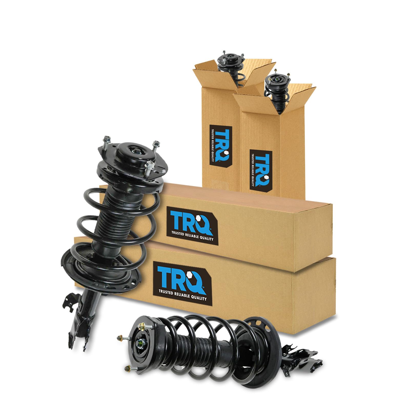 TRQ Front and Rear Strut &amp; Coil Spring Assembly Set Driver &amp; Passenger Sides Compatible with 07-08 Lexus ES350 06-12 Toyota Avalon 07-11 Camry