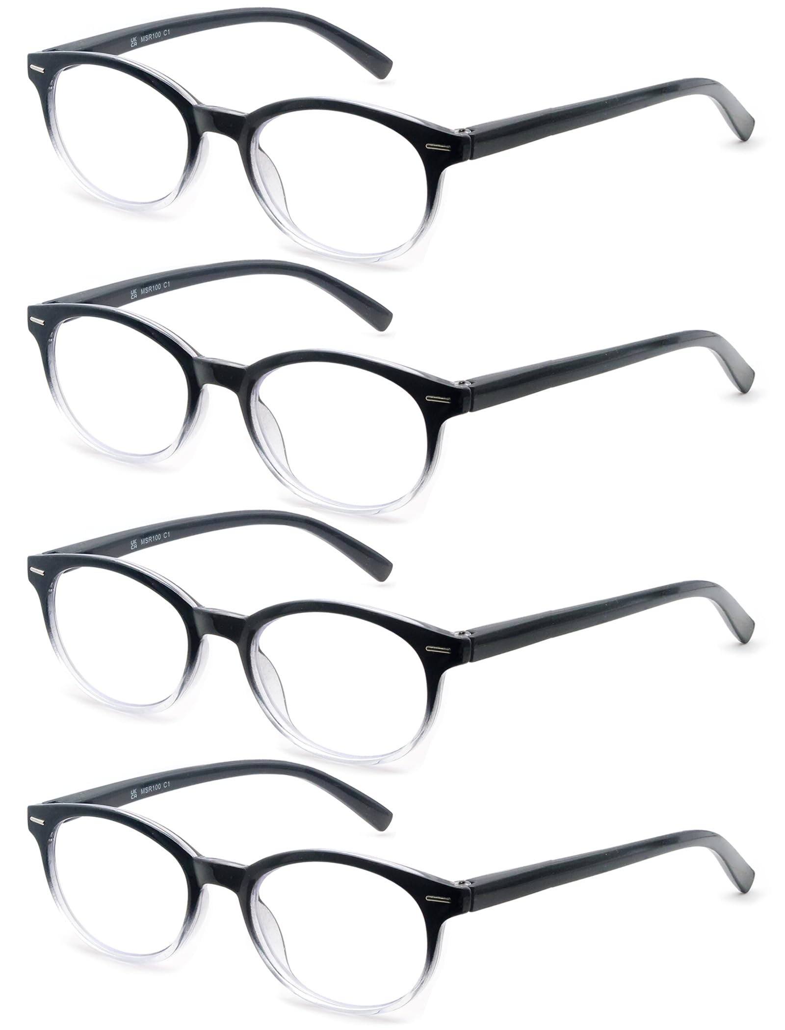 OLOMEE Blue Light Blocking Reading Glasses Women Round Readers Cute Cheaters for Small Head&Face Black/Clear/Tortoiseshell