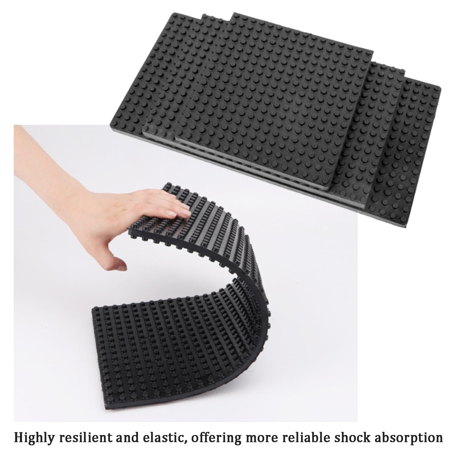 Schwingungsdämpfer Matte, Stoßdämpfer für Laufband, Waschmaschine, Bodenschutz, Geräuschreduzierung, Rutschfest, Vibrationsdämpfer für Haushaltsgeräte, Fitnessgeräte Matte(600 * 600mm,16mm)