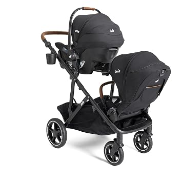 Joie Baby, Chive and Mint Latch - All-in-One Convertible Single-to-Double Modular Stroller with 20+ Customizable Modes & All-Terrain Wheels, and Baseless Infant Car Seat Travel System (Shale)