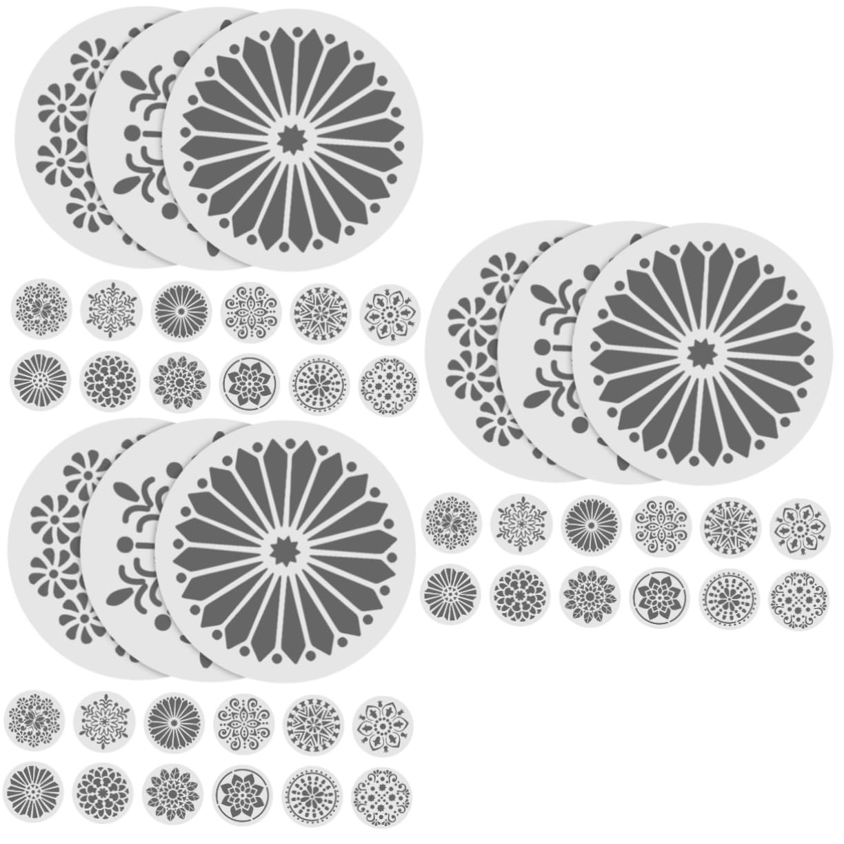 SEWACC 3 Sets Malschablonen Mandala-schablonen Dekorative Blumenvorlage Zum Malen Von Wandkunst Stück * 3