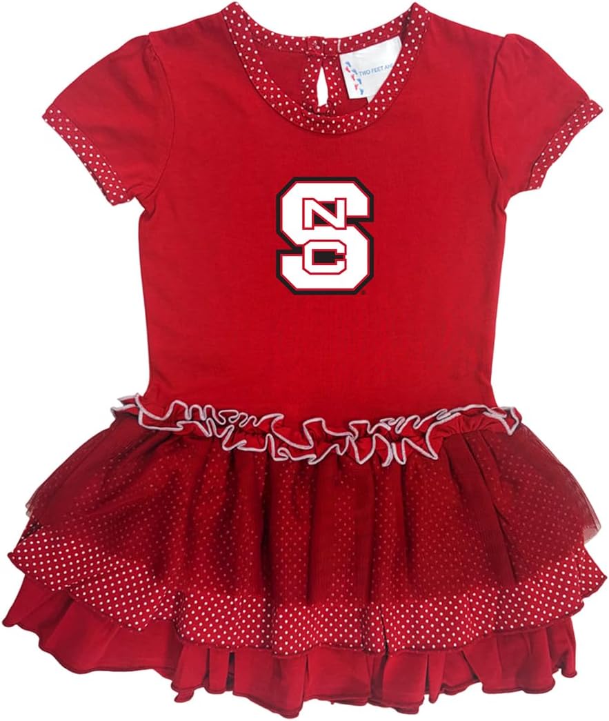 Two Feet Ahead Girls Toddler Polka Dot Tutu Bodysuit Dress College Sports Fan Apparel