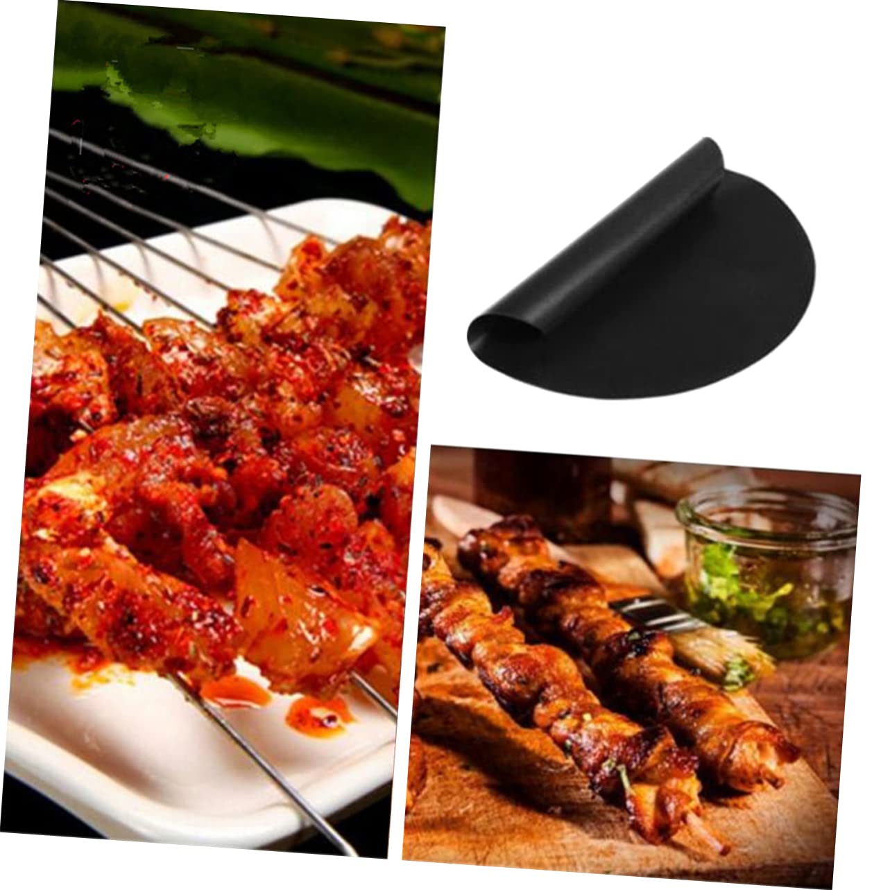 INOOMP 6stücke Runde BBQ Grillmatte Wiederverwendbare Antihaftbeschichtete Grillunterlage Für Gemüse Fisch Und Leicht Zu Reinigen Und Langlebig