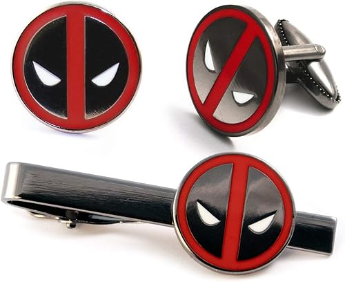 Deadpool - Clip de corbata, gemelos X-Men, joyería Marvel X-Force, eslabones de gemelos de Wolverine, tachuelas de cable, regalo de boda para