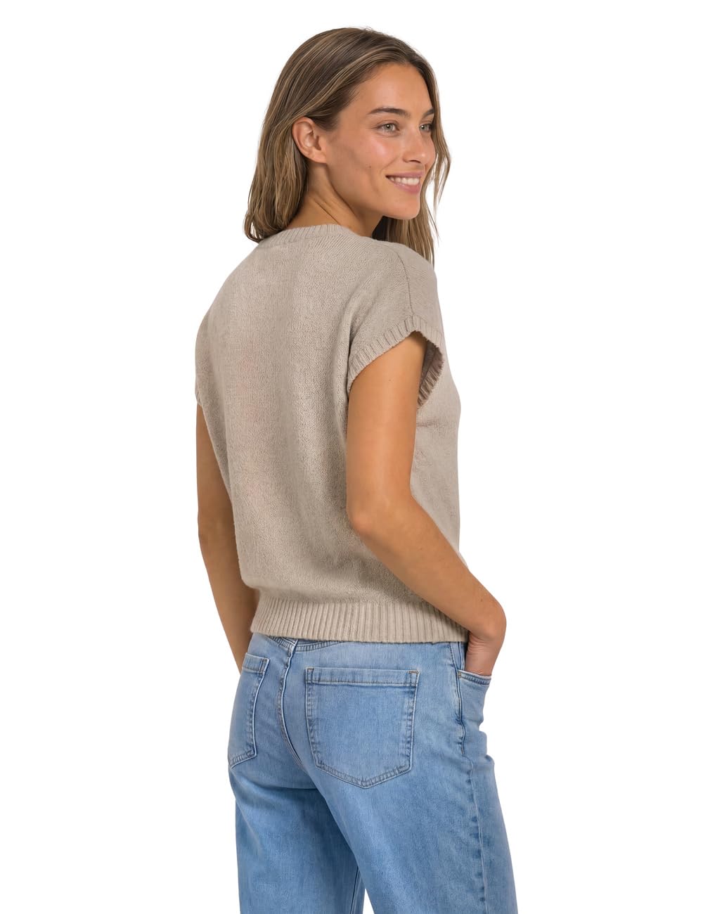 Street One Damen Ärmelloser Pullover mit Rundhals