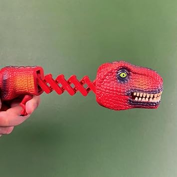 Dinosaur Grasping Toy for Children, Grabber, Snap Tool, Dino Hand Snapper, Ergonomic, Made of PP, for Children's Birthdays And Children's Room, Red Dinosaur