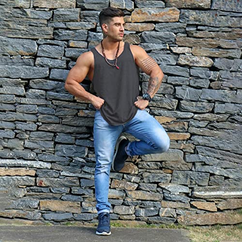 TURETRENDY Pacote com 3 camisetas regatas masculinas para treino, secagem rápida, sem mangas, para a