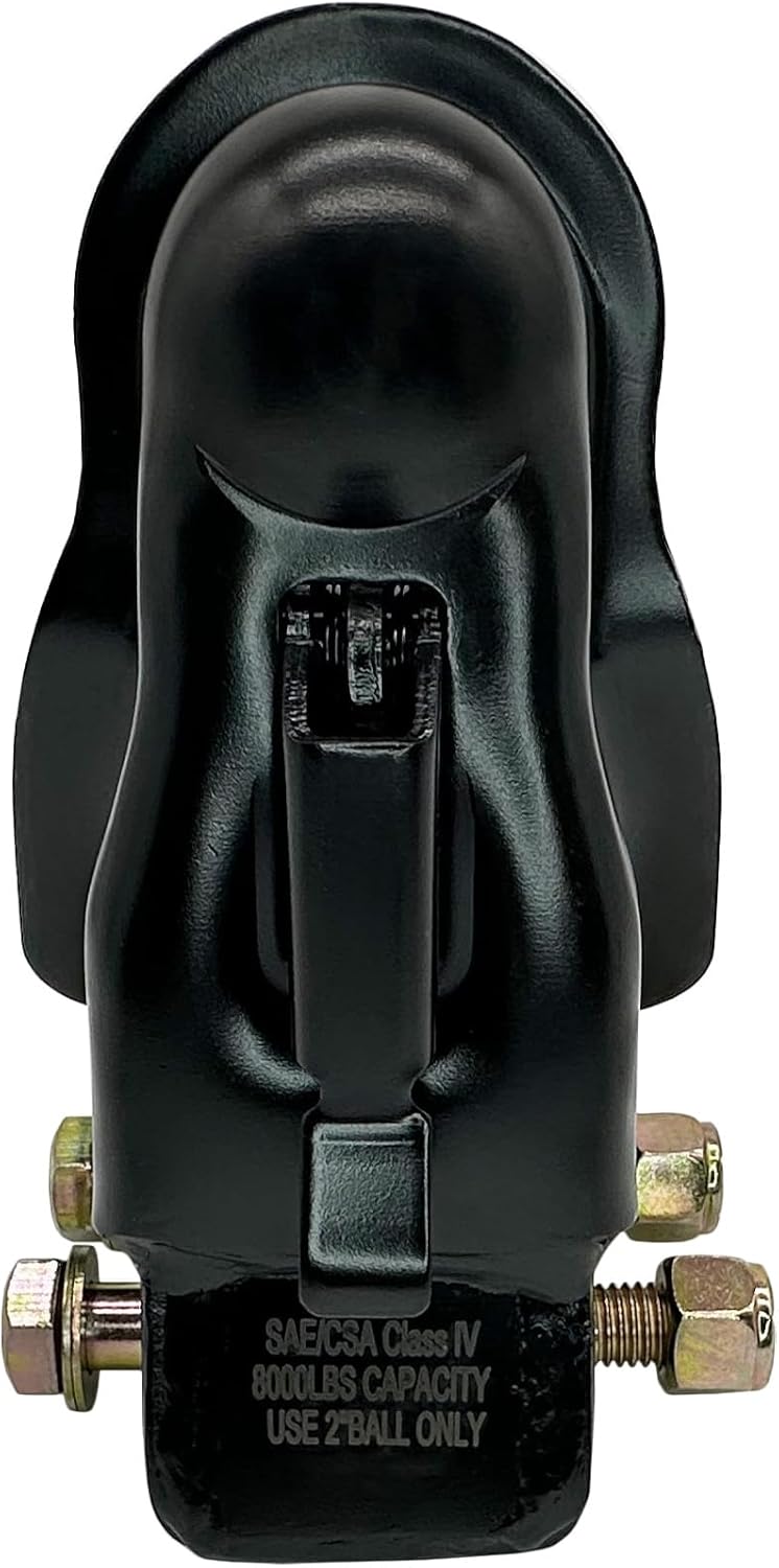 A.A Adjustable Trailer Coupler, 2" Ball - 8,000 lbs - Channel-Mount Coupler with Trigger Latch for Towing RV, Boat, Camper