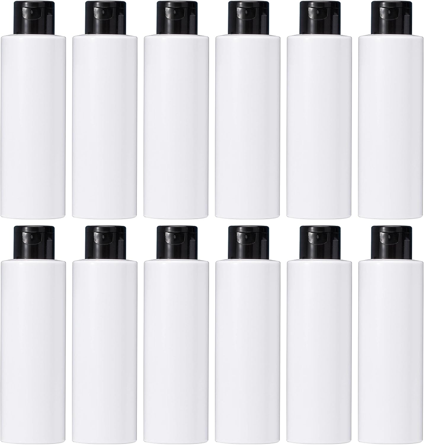 Shampoo Travel Bottles, 12-Pack Refillable Shampoo Container, White 6.7oz