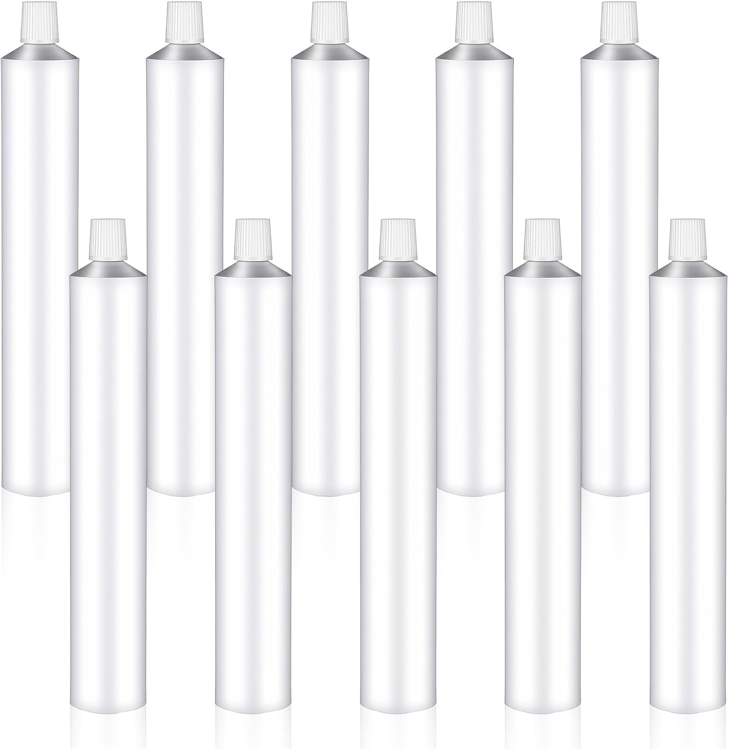 10 Pack Empty Paint Tubes, 60ml Unsealed Aluminum Paint Tubes with Needle Cap for Storing Paints Acrylics Gouaches Watercolors Oils and Other Kinds of Paints
