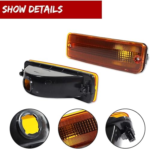Miniatura 29 de for 1989 1990 1991 1992 1993 1994 1995 Toyota Pickup 2/4WD, 1990 1991 4Runner Front Bumper Turn Signal DRL Daytime Light Smoked Lens Amber & White