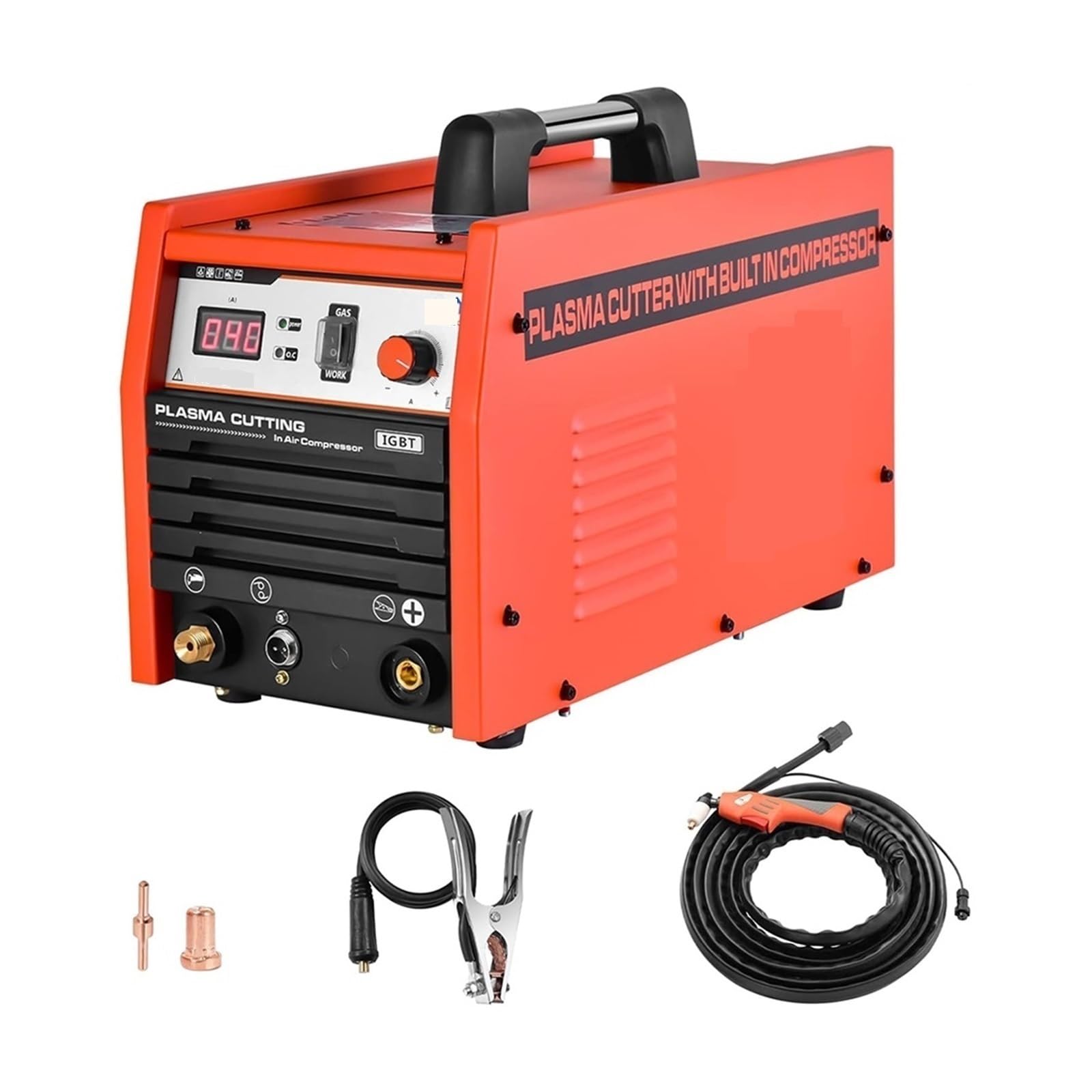 Qaxrzcucd One Color Plasma Cutter With Built-In Air Compressor Inverter Cutting Portable Welding Machine Easy To Cut, Powerful Operation