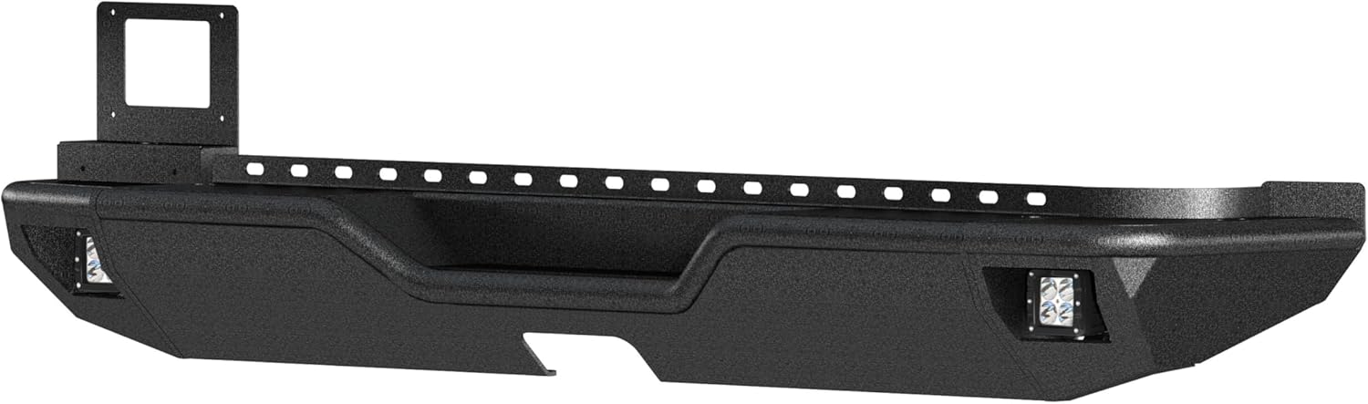 ARIES 2082081 TrailChaser Black Steel Rear Bumper with LED Lights, Select Jeep Wrangler JL