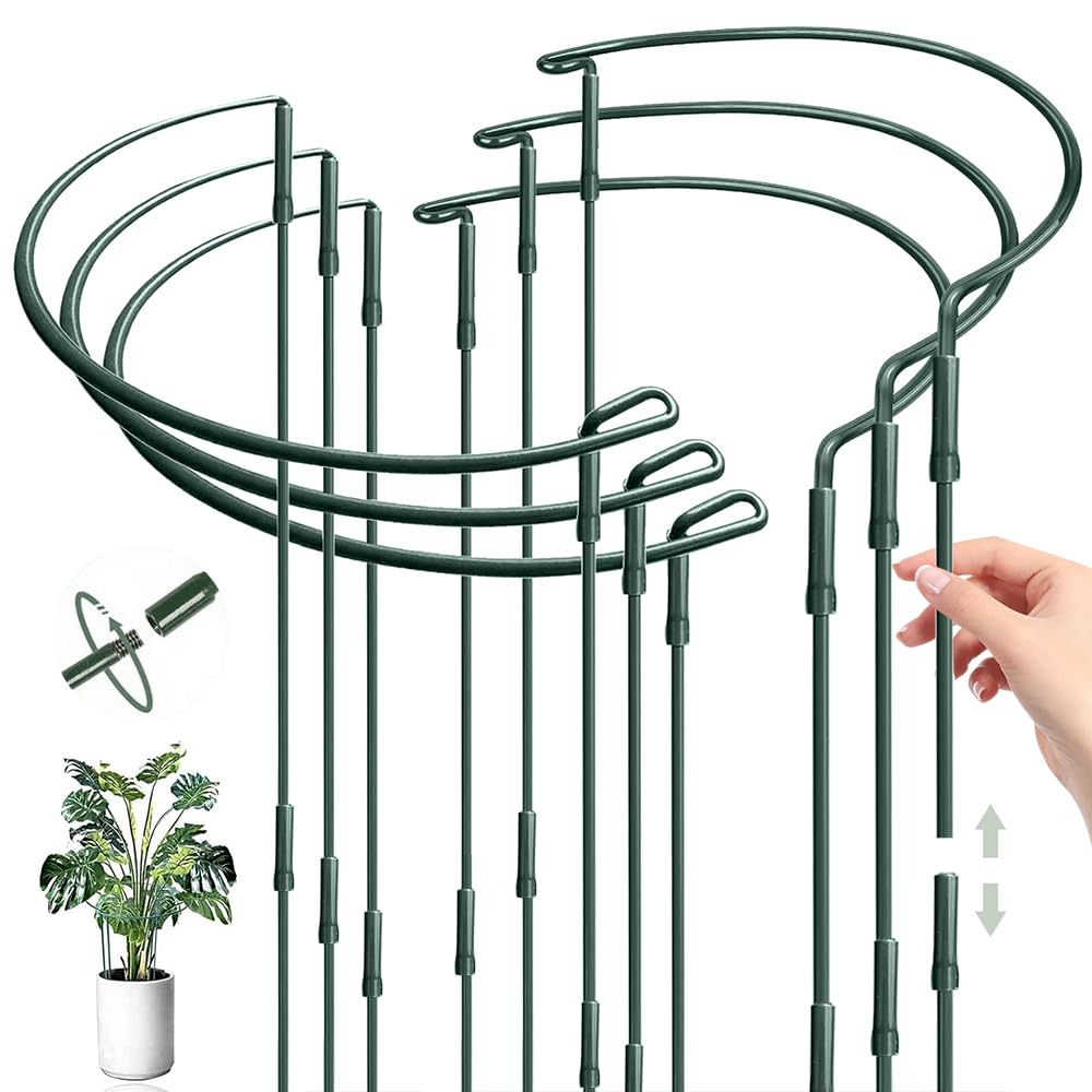 12 Supporti Per Piante In Metallo 25×40 Cm Con Clip E Fascette – Kit Da Giardino Per Peonie, Pomodori, Ortensie