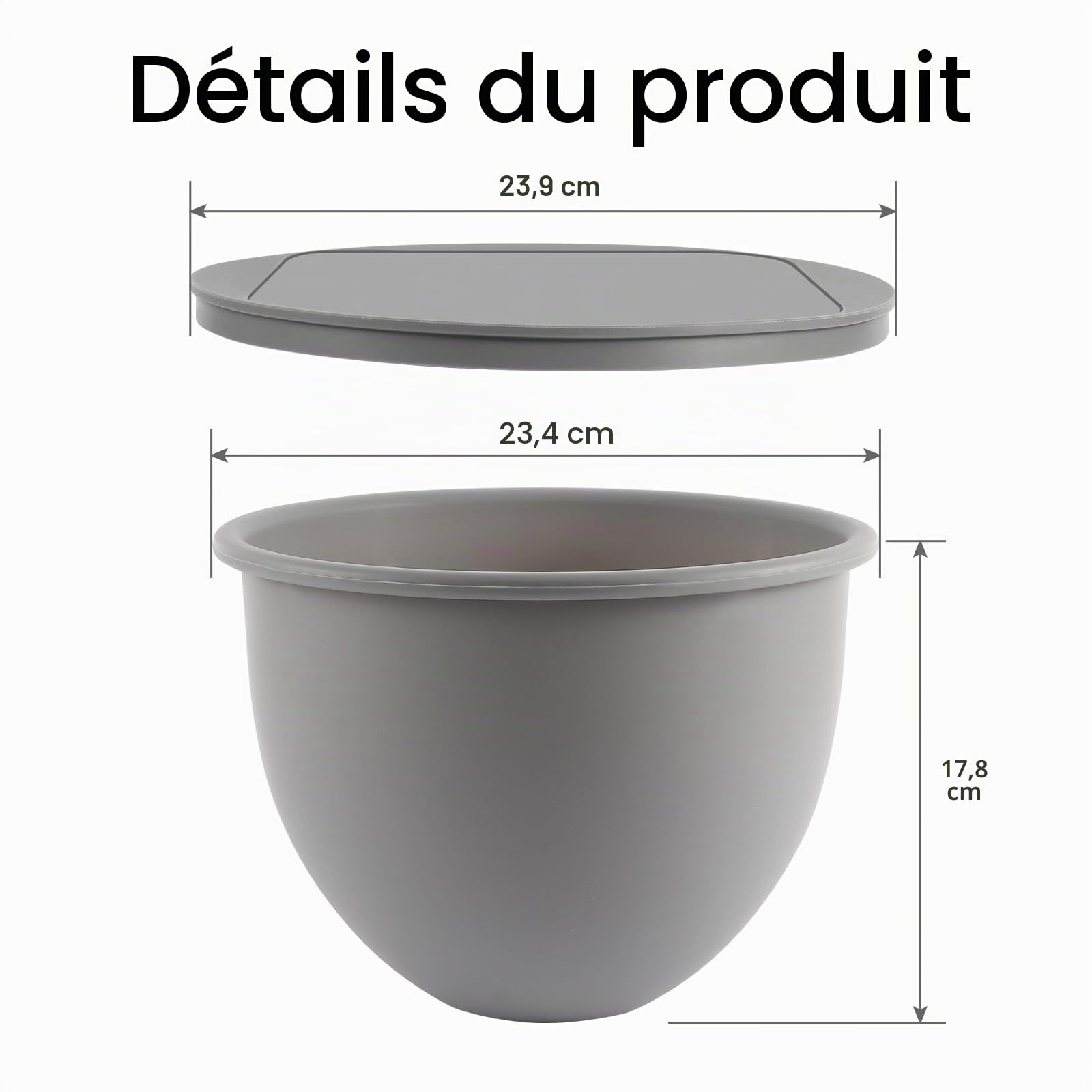 Accessoires pour bols mélangeurs en silicone compatibles avec KitchenAid 4,8 L les mixeurs, comprenant 3 bols et couvercles, lavables au lave-vaisselle