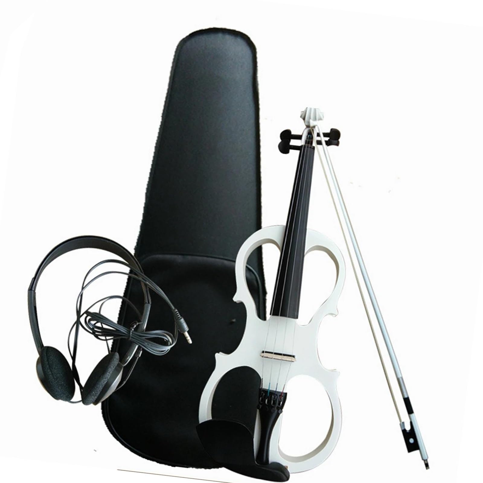 strumento violino Violino Elettrico 4/4 Con Raccordi Con Custodia Rigida Arco Per Violino Violino Elettronico Per Adolescenti Amante Del Violino (Color : White)