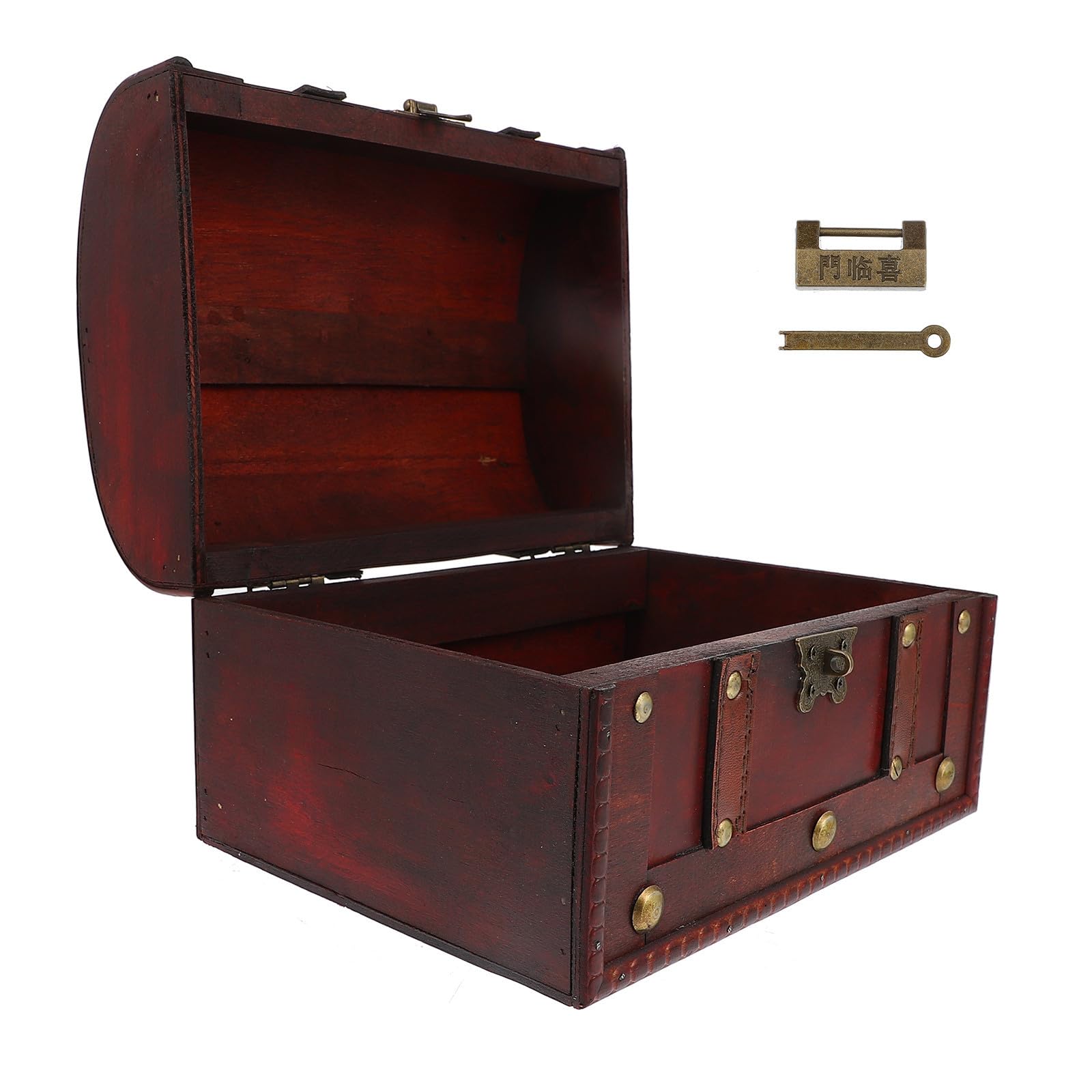 Boîte à bijoux coffre de rangement sûr en bois contre le désordre des documents