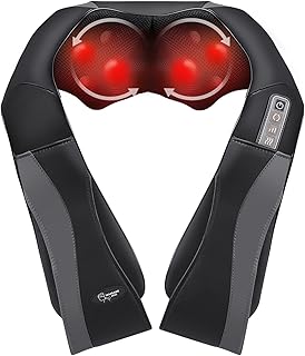Neck Massager for Back and Shoulder, Shiatsu Shoulder Massager with Heat, Deep Tissue Shiatsu 3D Kneading Back Massager Gifts for Women/Men, Home and Office Use