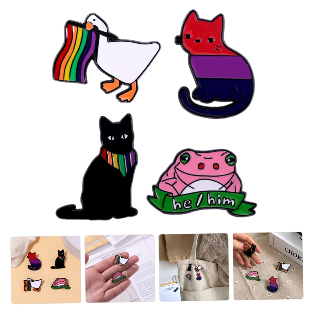 FRCOLOR Kleine Tierbrosche Kleidung Groß Karikatur Pin-schmuck-brosche Cartoon-emaille-brosche Rucksäcke Dekorative Anstecknadeln Tiere Brosche Legierung