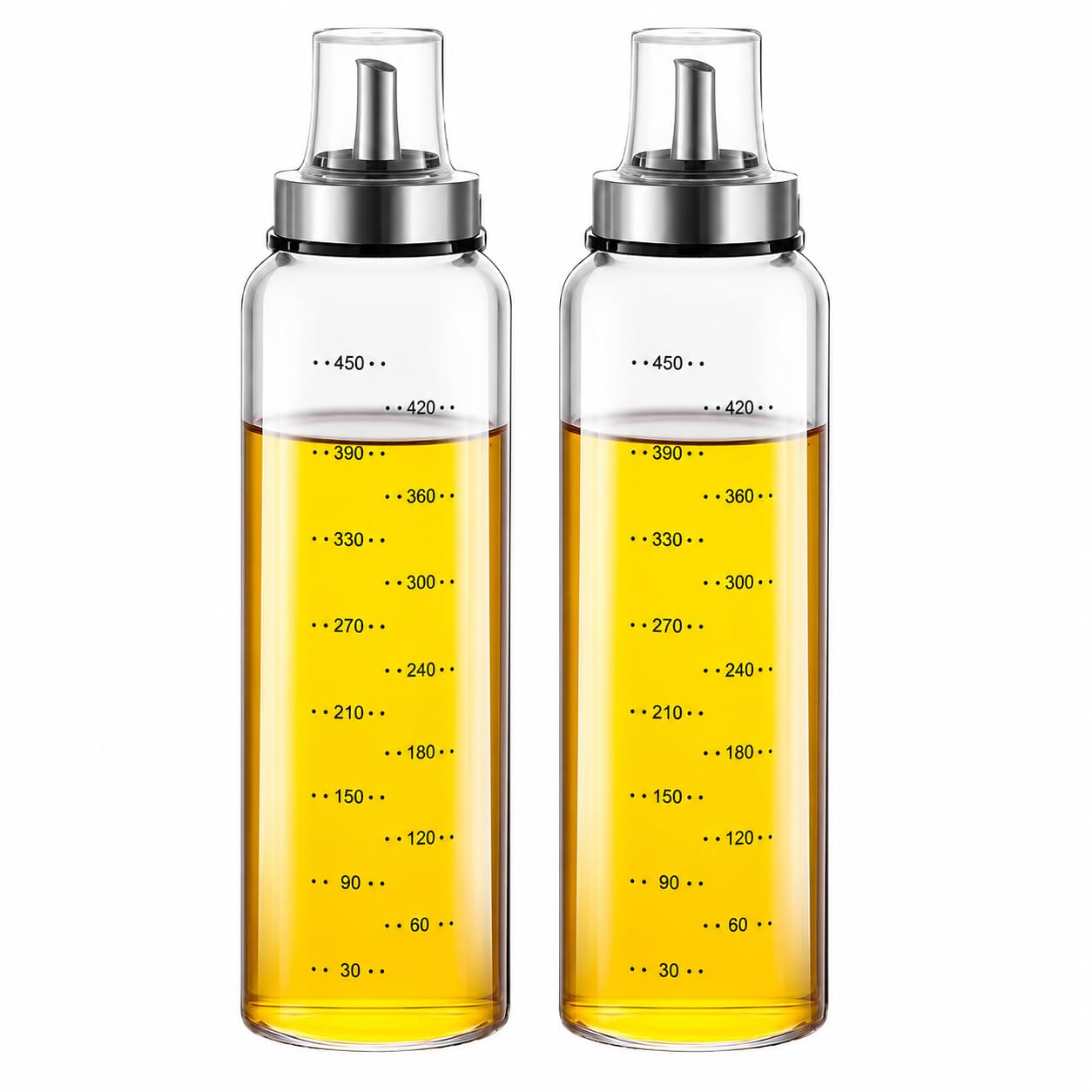Botella de aceite de 500ml con dosificador antigoteo de acero inoxidable