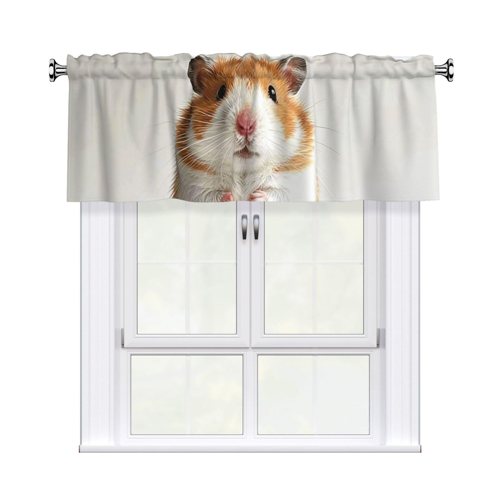 FekiLoot Hedgehog Curtain Valance for Windows, Kitchen Window Valances Rod Pocket Window Treatments Short Curtains Drapes for Bathroom Bedroom Cafe Decor 54x18inch 1 Panel