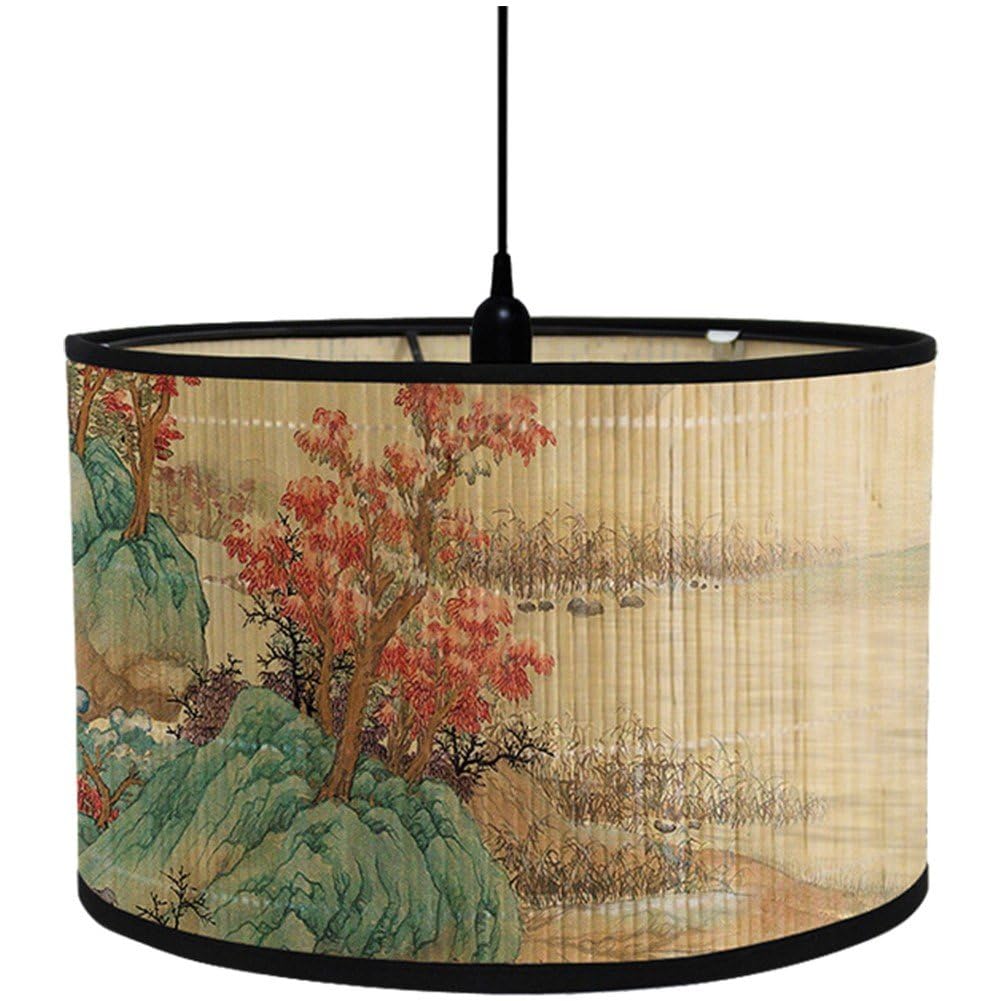 Keuyeo Chinese Style Bamboo Lampshade Foldable Bamboo Lamp Shade Vintage Decor Lampshade Wall Lamp Lampshades for Home Decoration