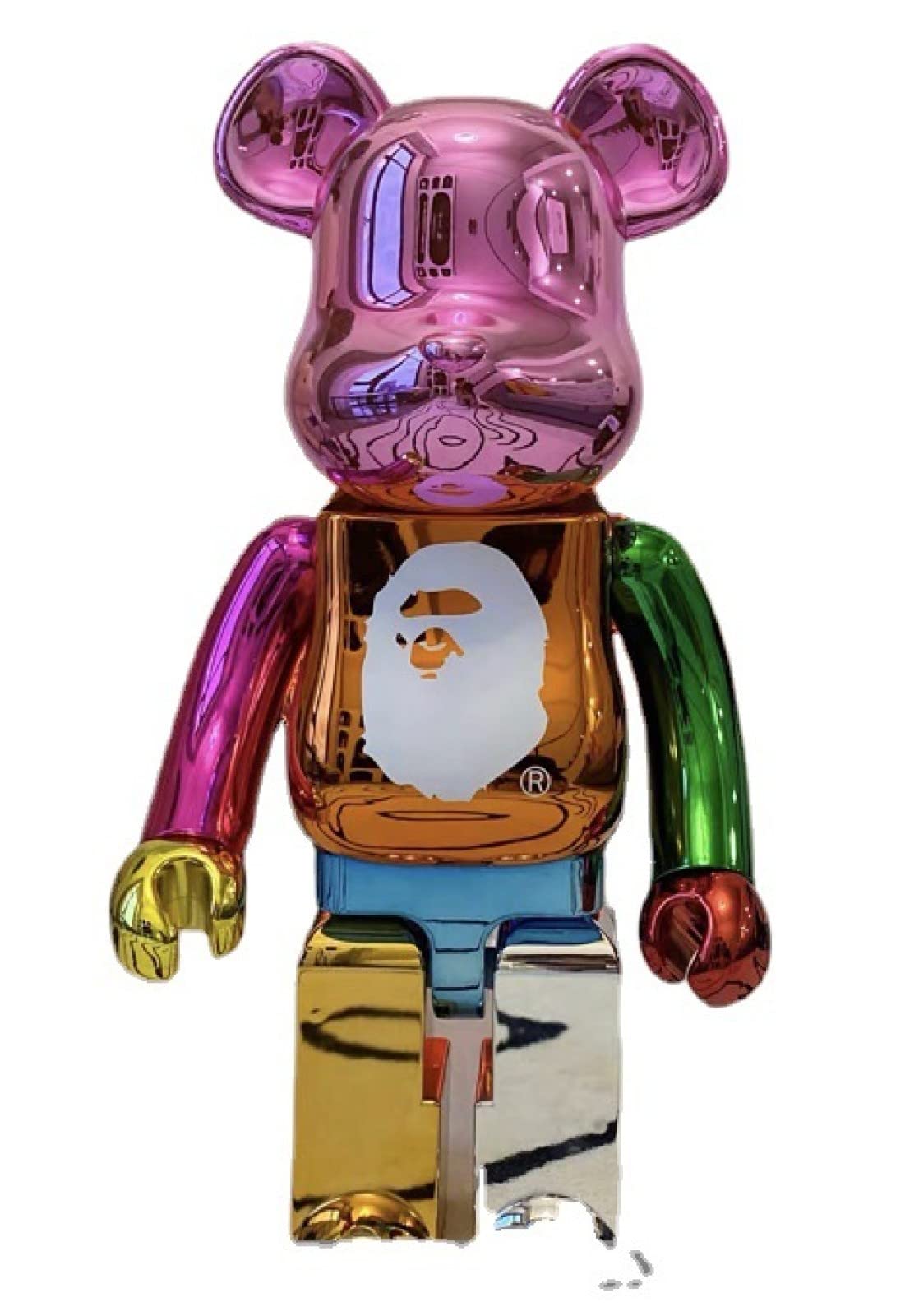 Fashion Bearbrick, 400% Bape ELETTROPLATING Over Overs BROCCHI di OVERSE, Scultura di Fashio GIOCHIO RACCHIBILI Made