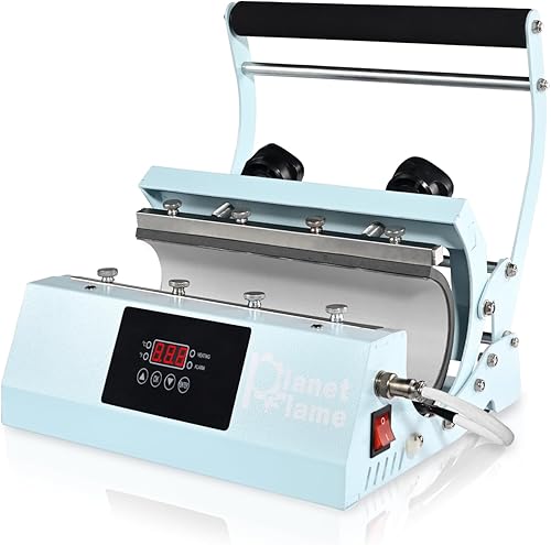 Miniatura 9 de Máquina de Prensa de Calor para Vasos y Gorras PlanetFlame, Máquina Combo 2 en 1 para Tazas y Gorras con Guantes y Cinta Resistente al Calor de Alta