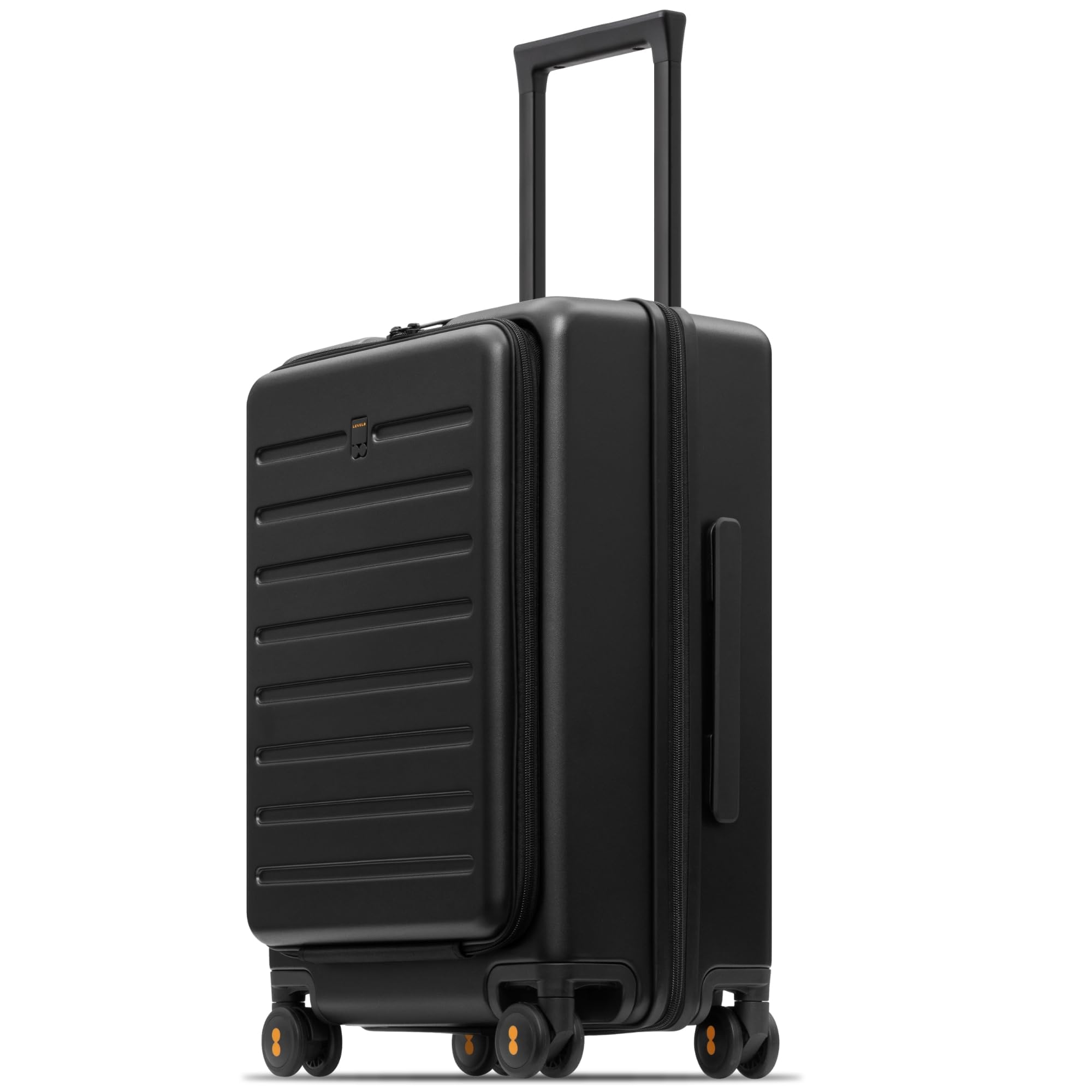 LEVEL8 Road Runner Carry On Luggage with Front Compartment 20 Inch Lightweight Hard Shell Suitcases with Wheels Airline Approved Tsa Locks for Luggage Black21.46 x 14.57 x 9.45 product thumbnail 3