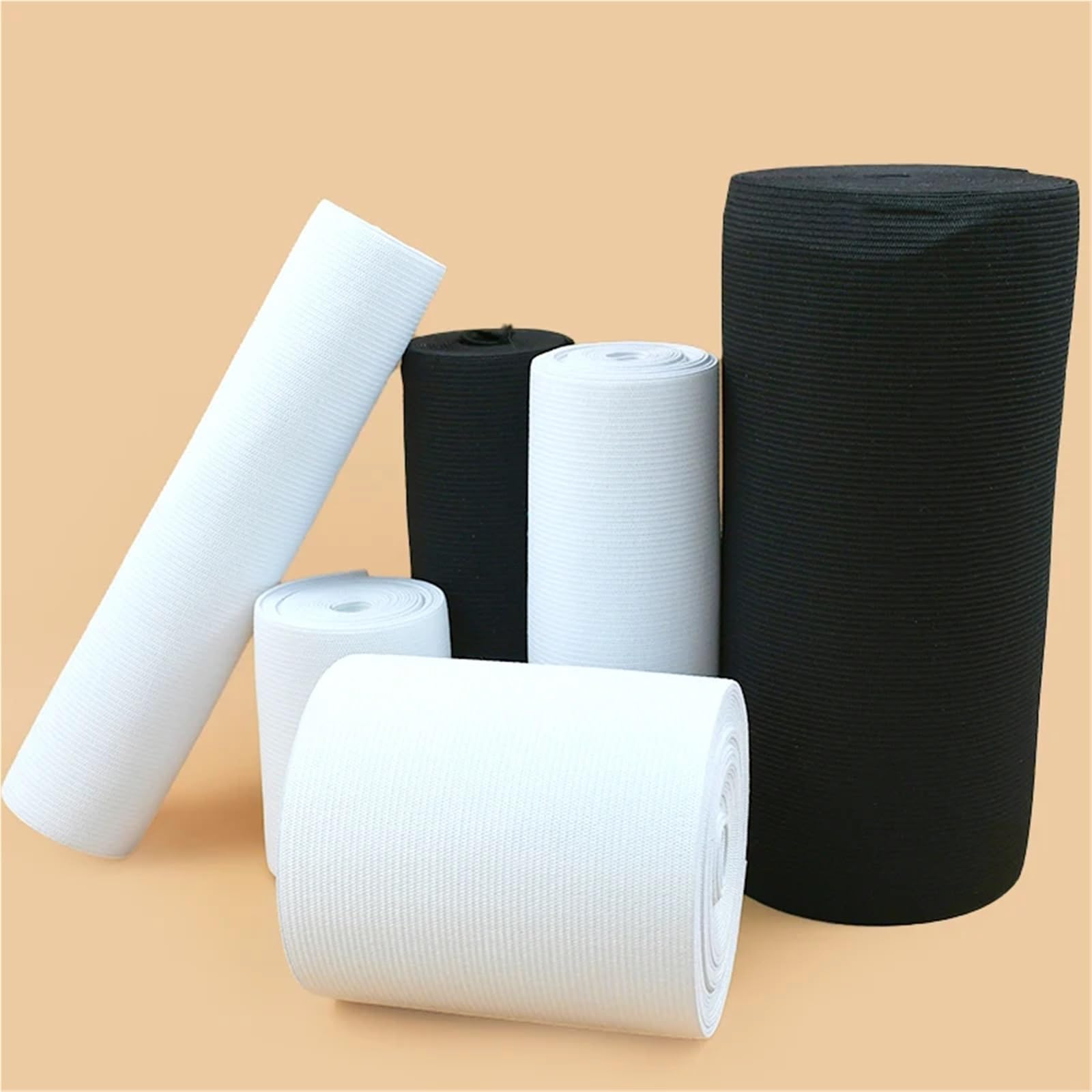Cinta elástica de punto para costura, Banda De Goma Extraancho 1 Metro, 7-40cm, Cinta Elástica Ganchillo, Cincha Resorte for Cintura(White,40cm)