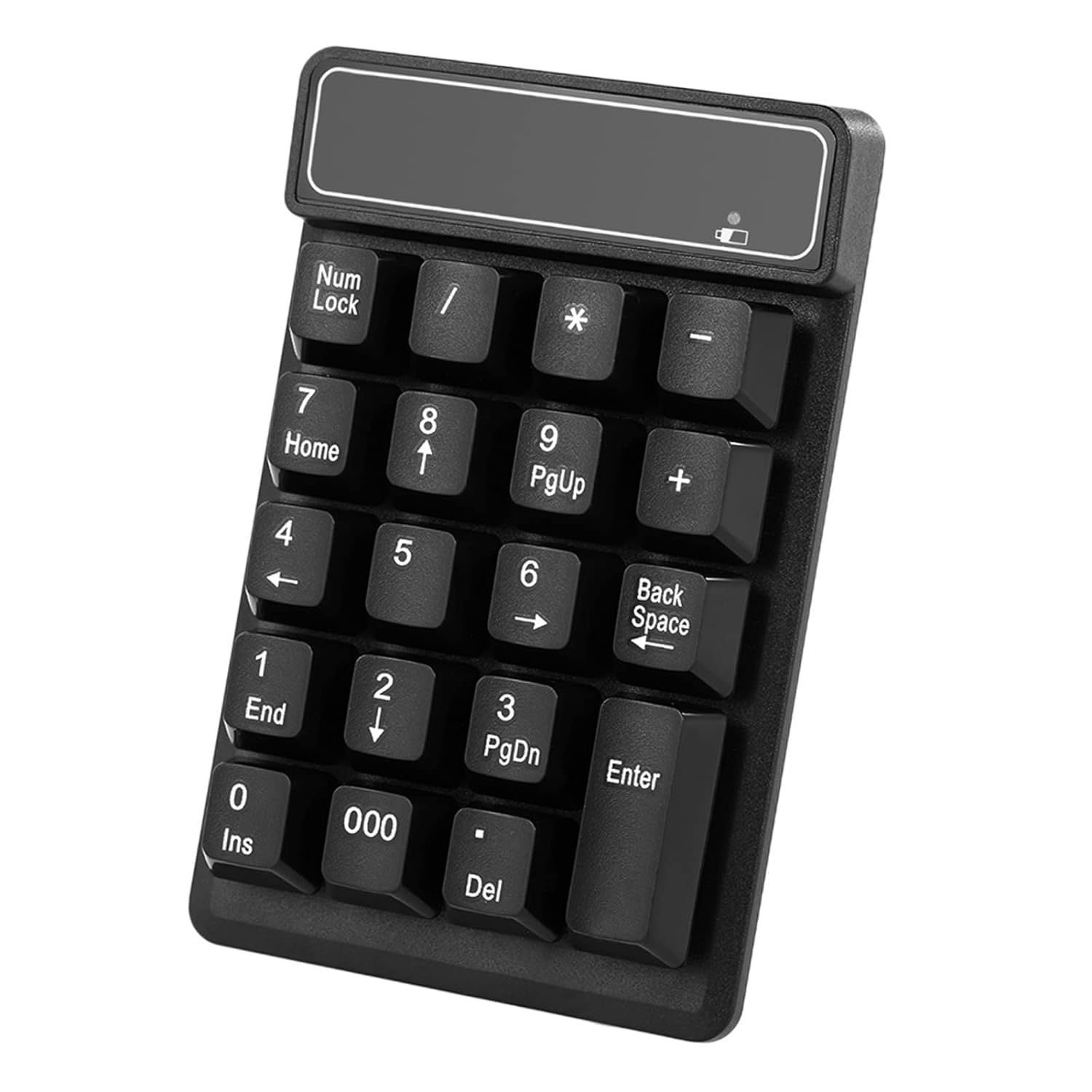 2.4Ghz Wireless Numeric Keypad Mechanical Feel Number Pad Keyboa 19 Keys w/USB Receiver Water-Proof for Laptop Desktop PC Notebook- Black