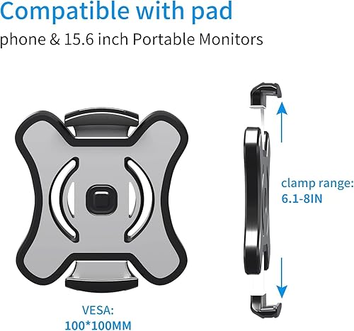 Miniatura 2 de Pholiten Adaptador universal de montaje VESA para tabletas, portátiles 2 en 1, monitores portátiles de 15.6 pulgadas y teléfono, ESA 100 x 100,