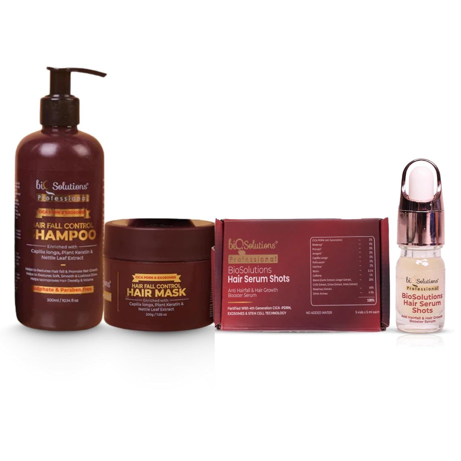 Professional CICA PDRN Hair Fall Shampoo, Hair Mask & Hair Serum Shot Combo | Rosemary extract | Promotes hair growth & nourishment | Hair Growth Serum shot & Mask | 300ml+200g+5ml-picture-37