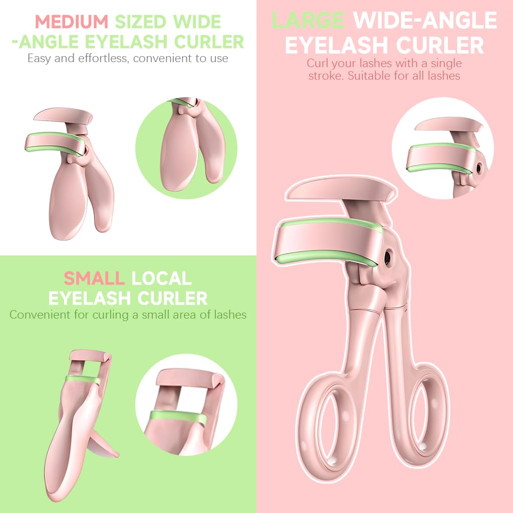 MAYCREATE 3Pcs Mini Eyelash Curler Set, Lash Clamp For Hard Lashes 3
