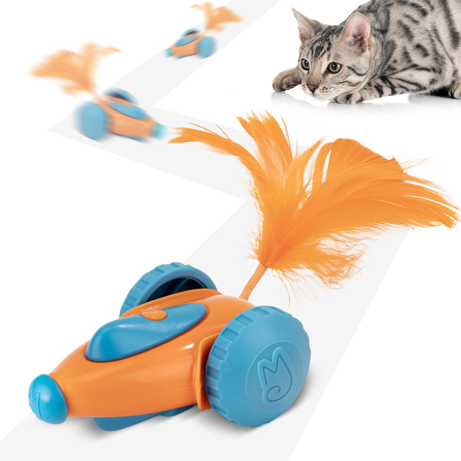 Migipaws cat Toy, Automatic Interactive Migicar Toy Like a Mouse, Intelligent Programme, Rechargeable Kitten Toy