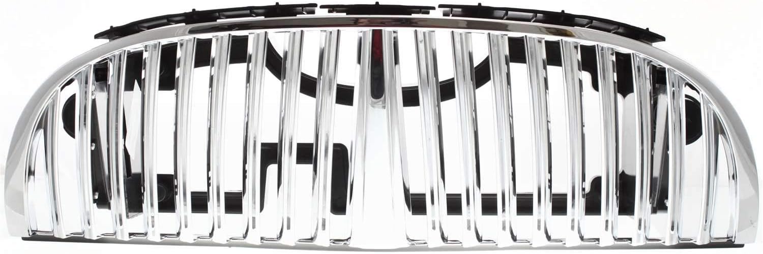 New Front Grille Assembly Chrome Shell and Argent Insert Compatible With Lincoln Town Car 1998 1999 2000 2001 2002 Replaces OE XW1Z8200AA | FO1200349