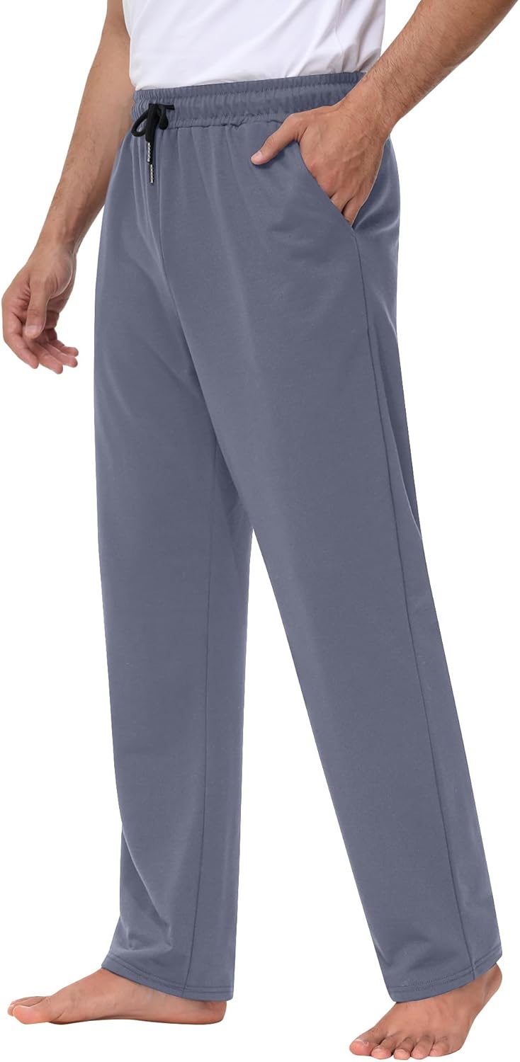 Neer 4 Pack Men's Sweatpants Athletic Drawstring Open Bottom Pants Workout Running Lounge Pants with Pocket for Men