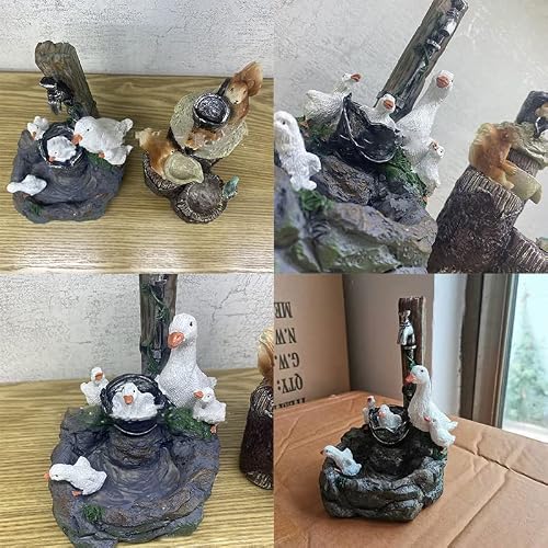 Solar Resin 3 Ducks With Led Light Garden Decoration Home Bathing Patio Fountain Garden Decoration Resin Duck Family Bath Patio Fountain Waterfall Fountain Decor For Ourdoor Garden Court Backyard #TOP4