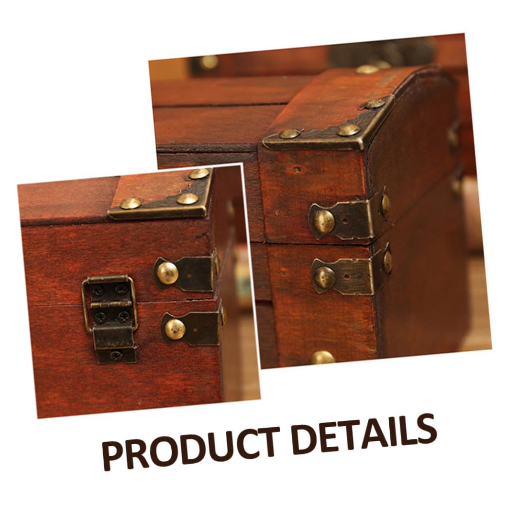 Vintage Holzkiste Aufbewahrungsbox mit Antikem Design Braune Schatzkiste zur Fotografie und Dekorativen Schmuckaufbewahrung