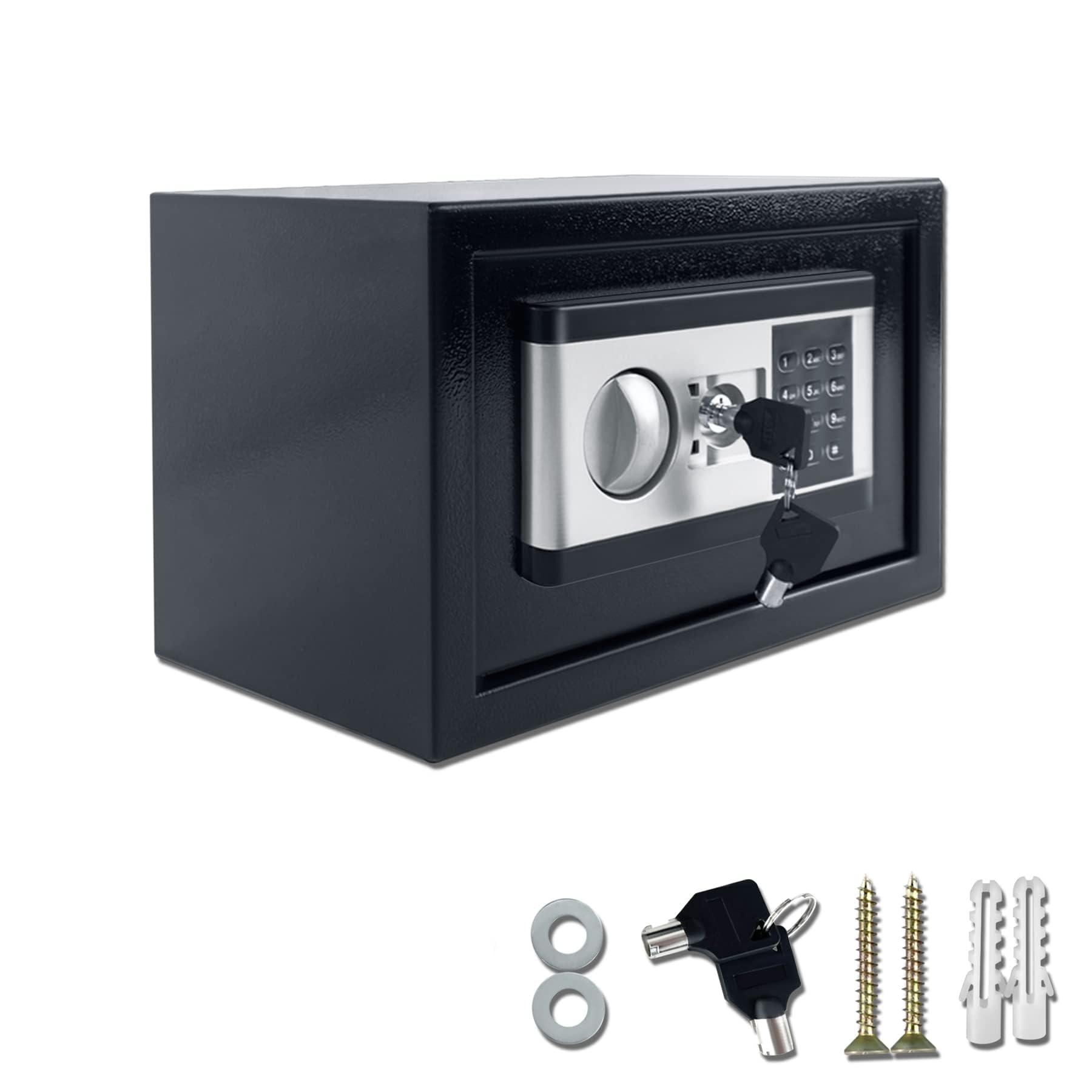 Froadp Cassaforte elettronica, 34 l, 38 x 30 x 30 cm, mini cassaforte per mobili con chiave, per hotel, montaggio a parete, password, cassaforte da parete, cassaforte per la casa