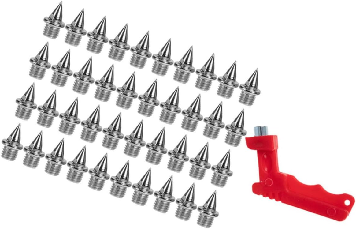 Garneck 1Set Steel Track Spikes for Running Jump Spikes Replacement for Sprinting and Golf Shoes Durable and Lightweight Includes Spikes and Removal Tool