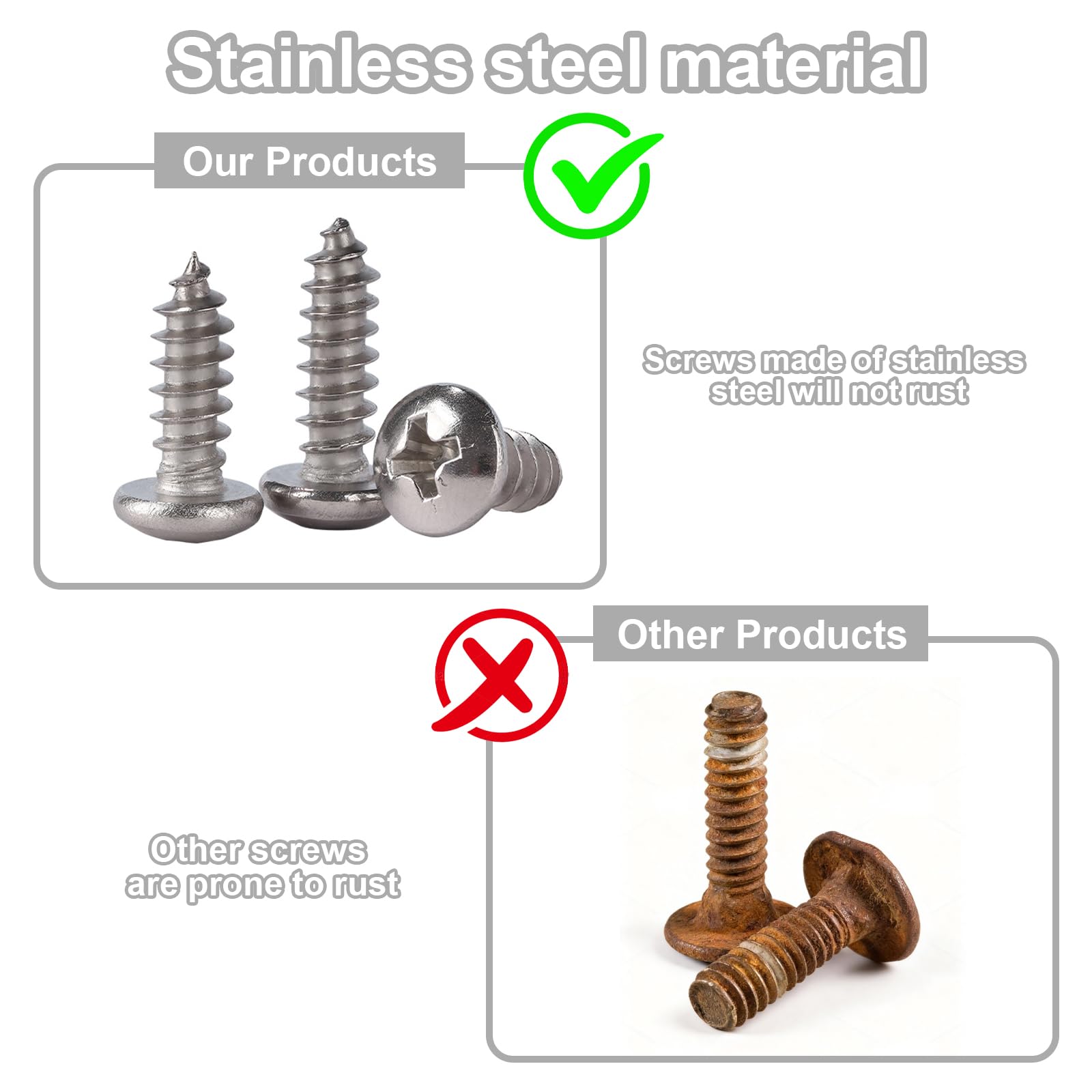 Juego de 8 tornillos de matrícula de acero inoxidable para matrícula, M5 x 16 mm, ideal para el montaje de matrículas