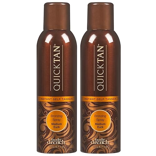 Body Drench QuickTan Instant Bronze - Aerosol autobronceador de secado rápido para bronceado de aspecto natural, 6 onzas, paquete de 2
