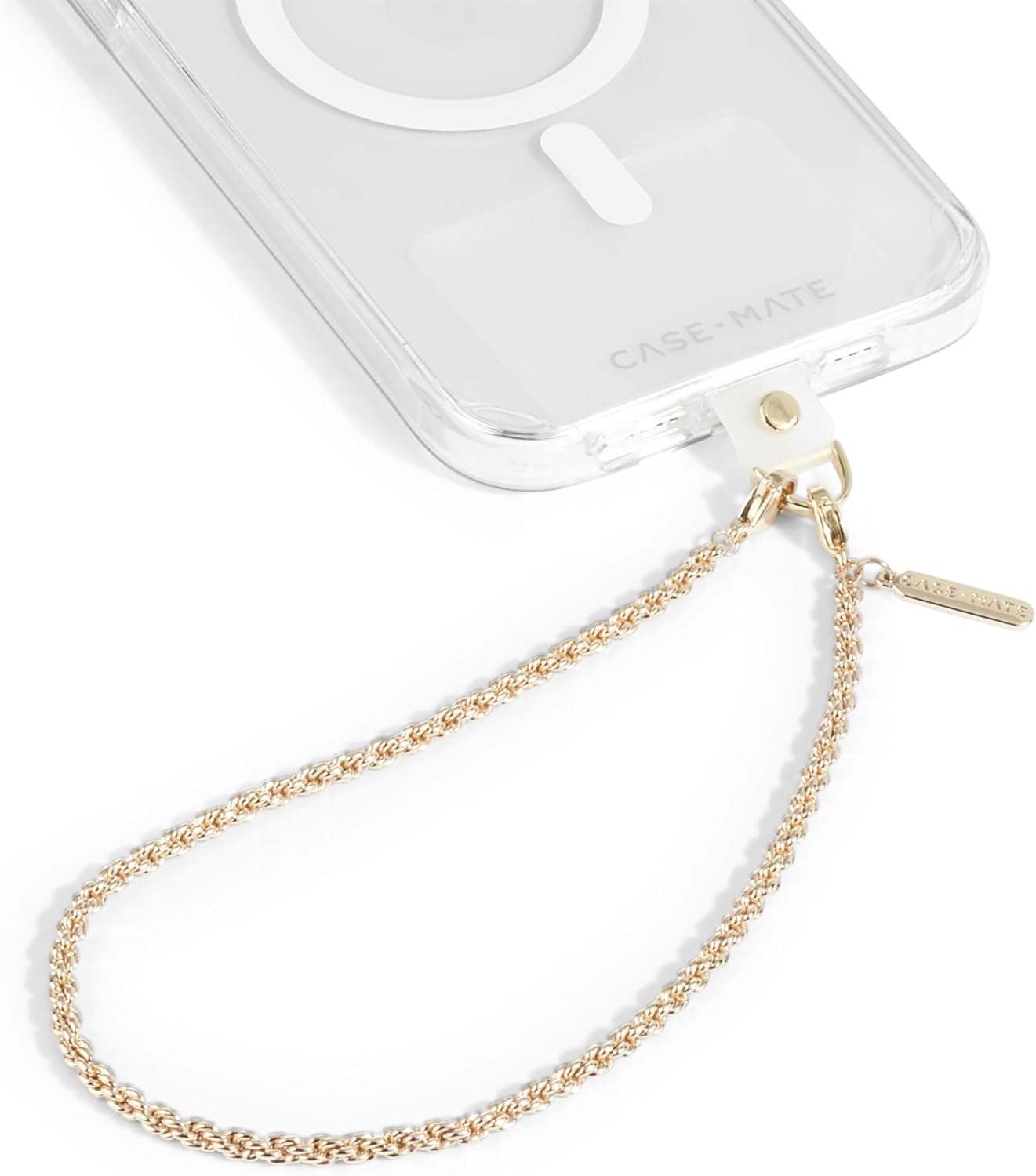 Case-Mate Phone Charm with Gold Rope Chain - Detachable Lanyard, Hands-Free Wrist Strap, Adjustable Phone Strap Grip for Women iPhone 17 Pro Max/16 Pro Max/15/14/13/12/S26 Ultra/S25 - Eternity Chain