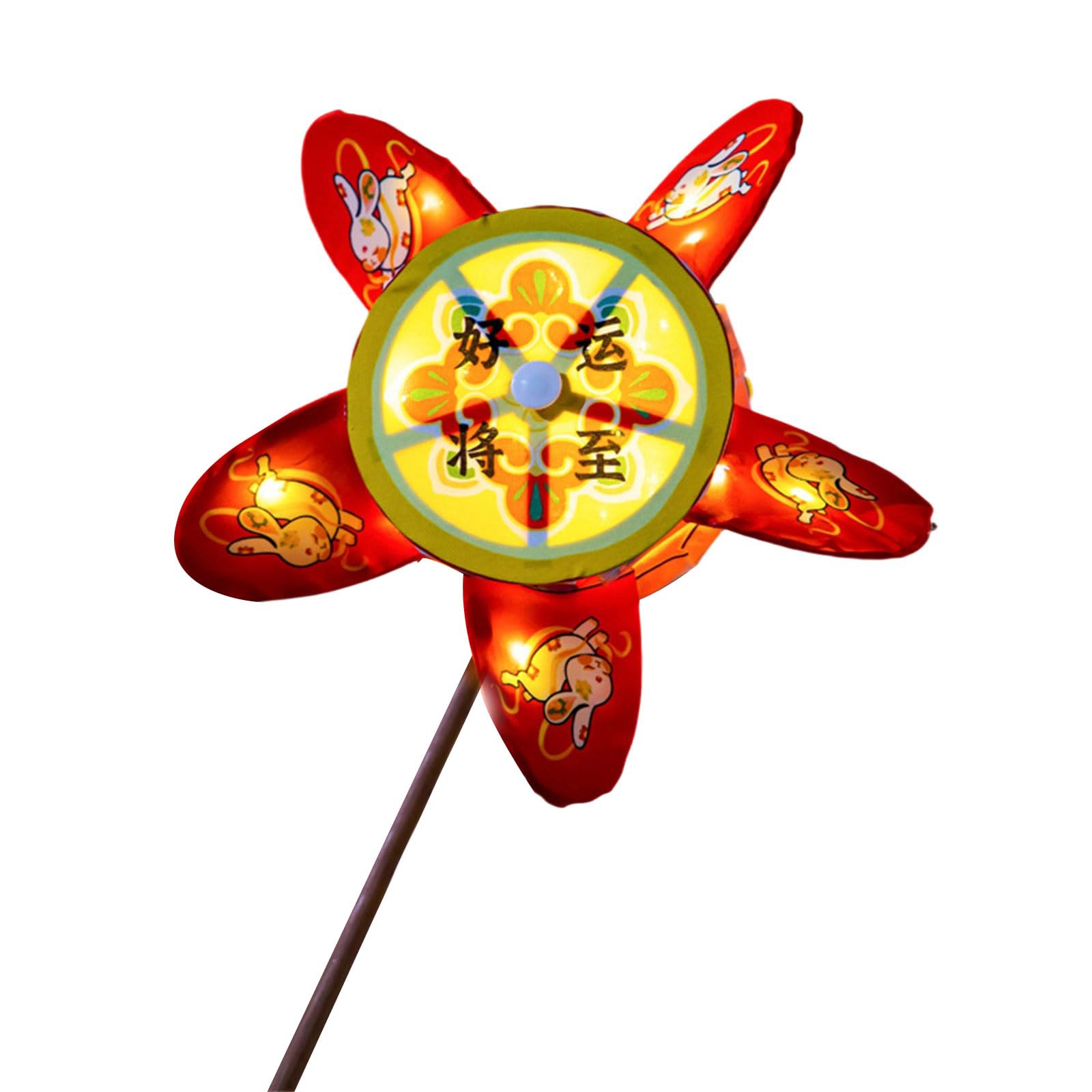 Carotoe Good Luck Is Coming Creative Lamp Craft Kits With Rotating Windmill Rabbits For Middle Autumn Festival Kids Activity And Family Bondings Interactive Festival Craft Set