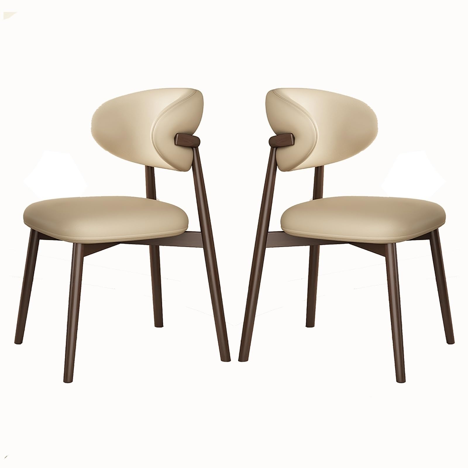 Chaises de salle à manger en bois massif et assise rembourrée | Lot de 2